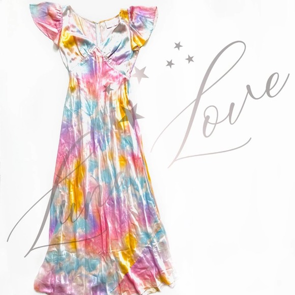 SELKIE The Dopamine Flutter Rainbow Slip Dress (size XS & S) - Picture 4 of 11
